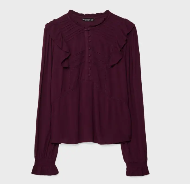 Stradivarius - Blouse à volants - 29,99€