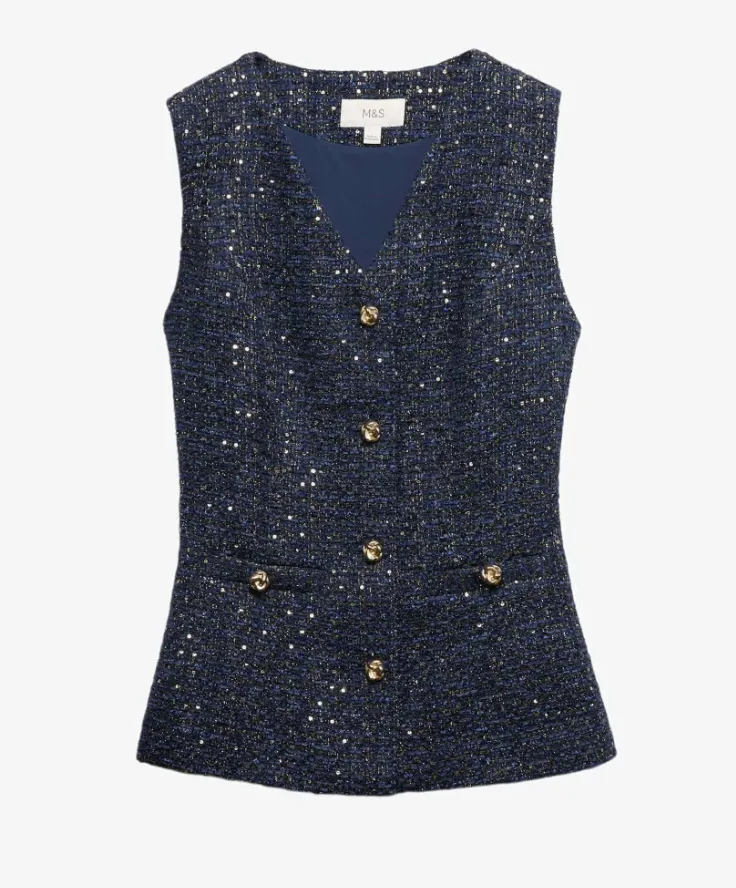 zalando - mark and spencer - veste tweed sans manche - 60€