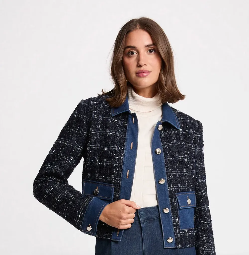 Morgan - Veste jean tweed - 85€