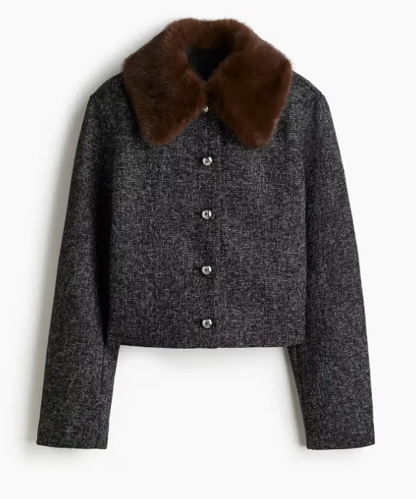 H&M - Veste col fourrure - 59,99€