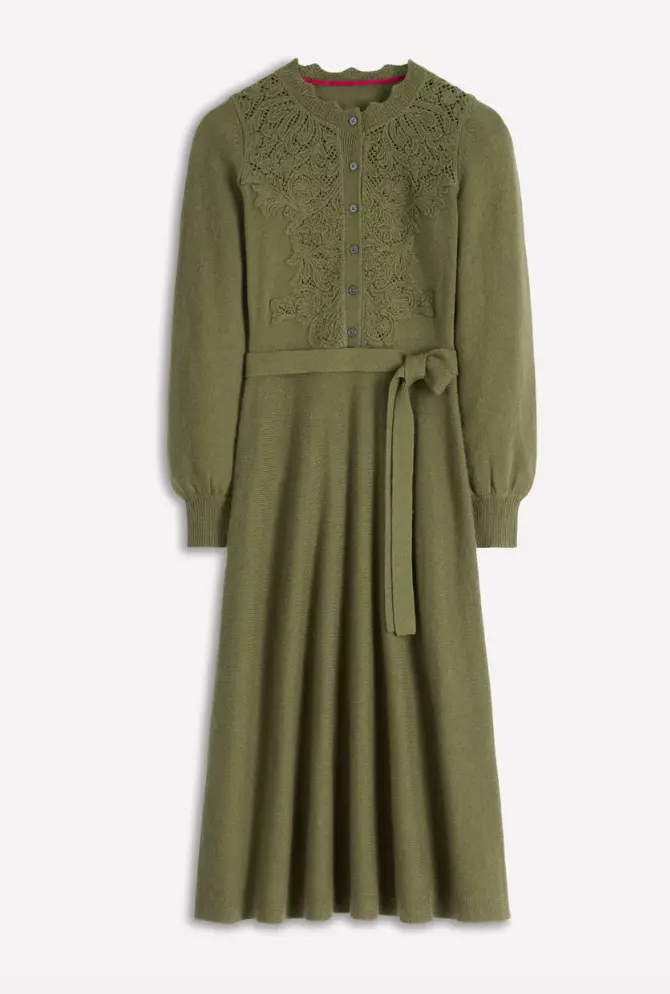 BODEN - Robe en maille kaki - 220€