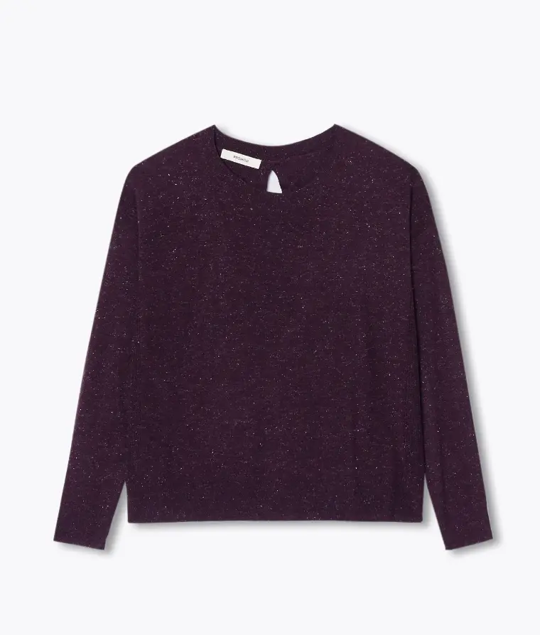 Promod - Pull irisé bordeaux - 25,99€